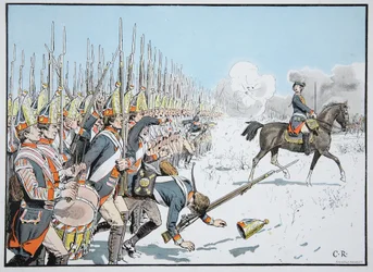 Die Potsdamer Gardeparade in Leuthen, 5. Dezember 1757